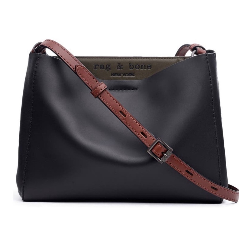 rag & bone Passenger Crossbody in Black & Olive